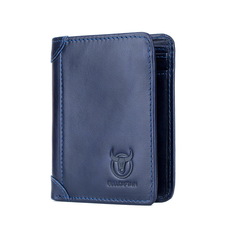 Bullcaptain RFID Men's Large Capacity Bifold Wallet, Muliti-slot Credit Card Holder