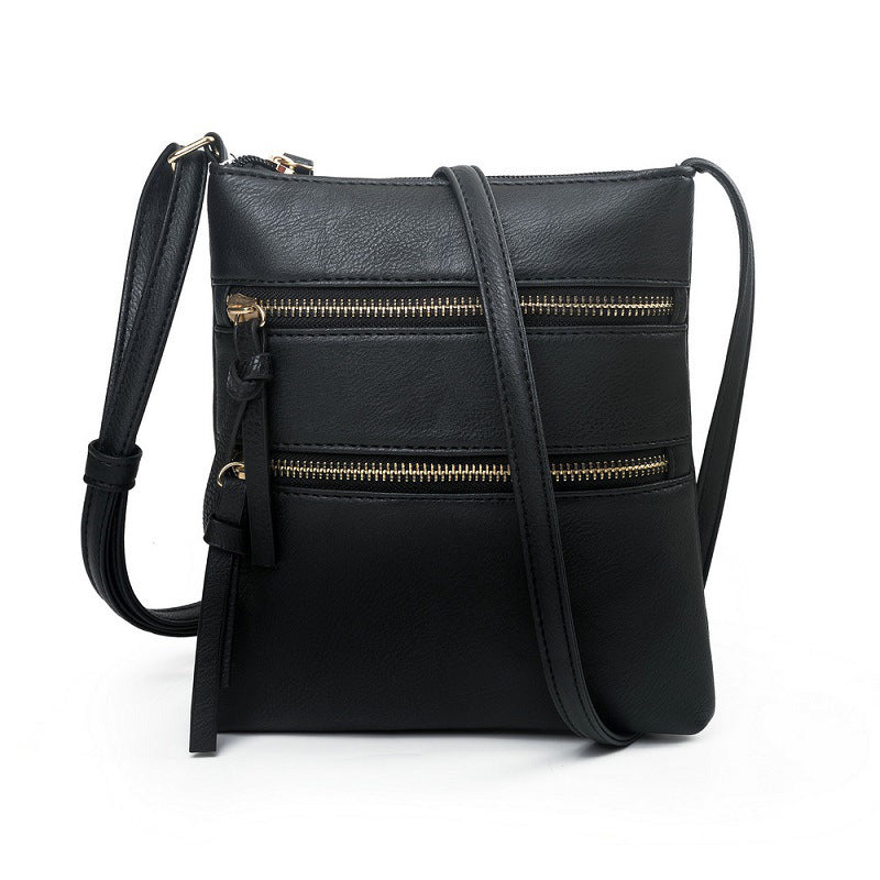 Multifunction Triple Zip Crossbody Bag