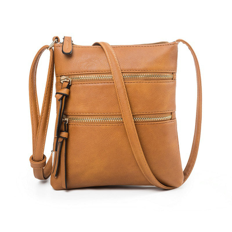 Multifunction Triple Zip Crossbody Bag