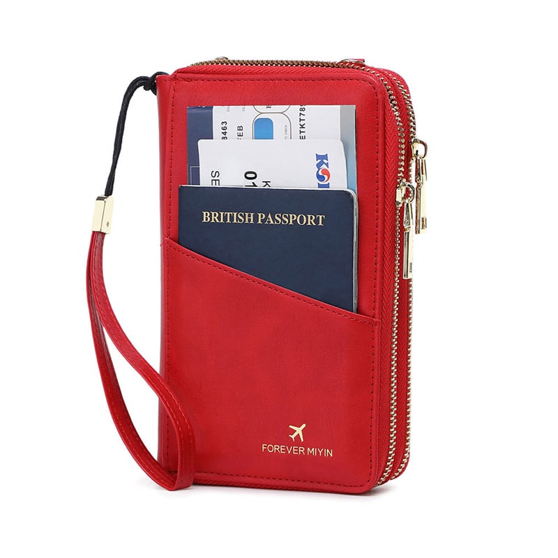 RFID-Blocking Crossbody Strap Passport Holder