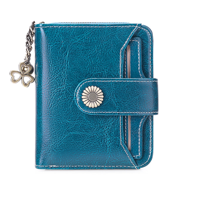 Women RFID Blocking Short Compact Bifold Wallet Mini Purse