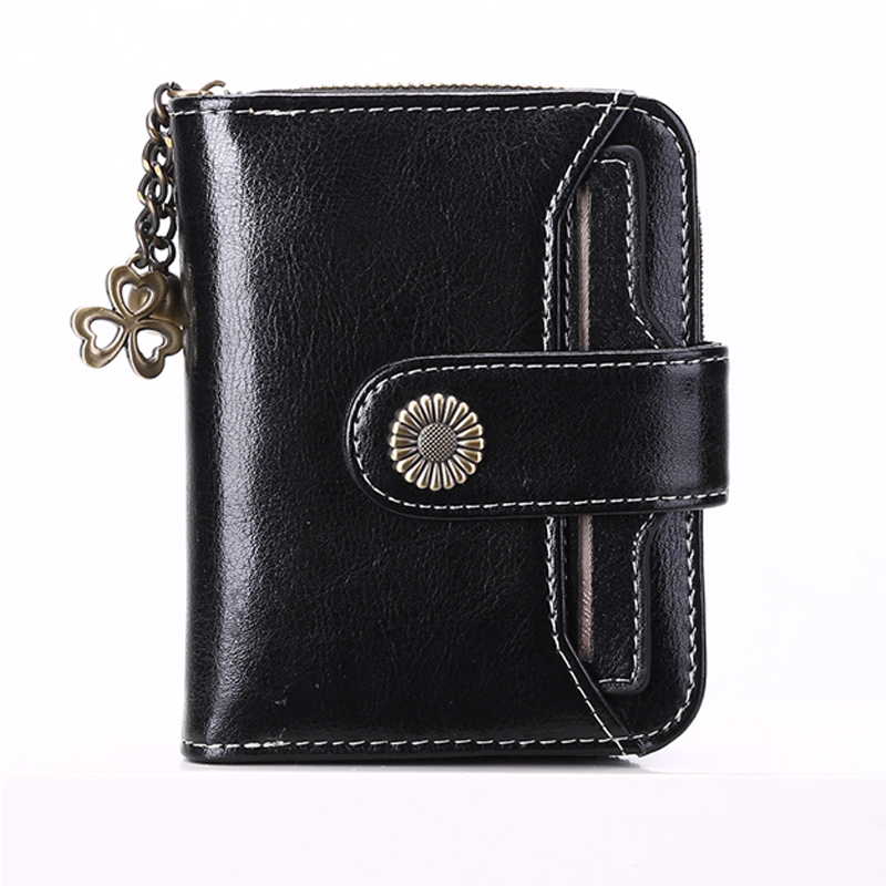 Women RFID Blocking Short Compact Bifold Wallet Mini Purse