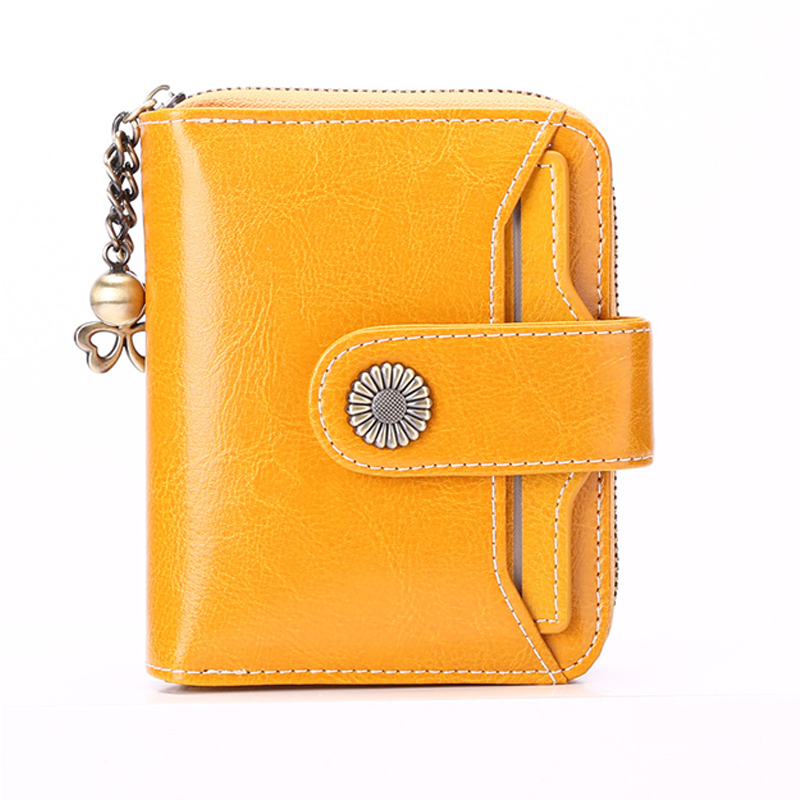 Women RFID Blocking Short Compact Bifold Wallet Mini Purse