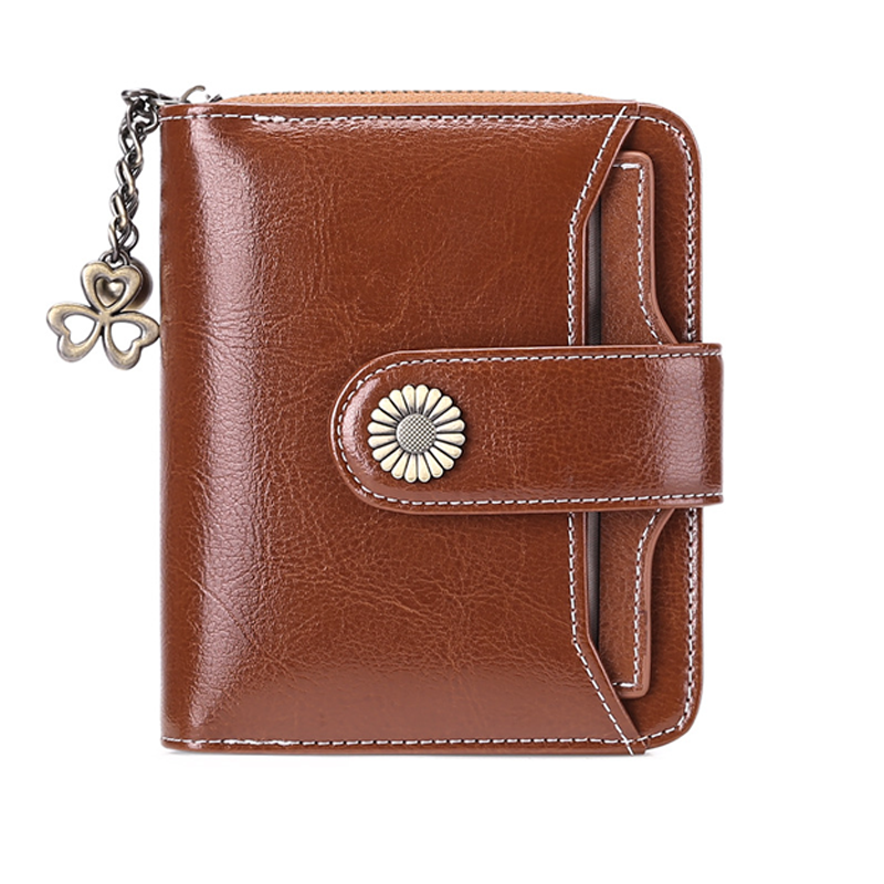 Women RFID Blocking Short Compact Bifold Wallet Mini Purse