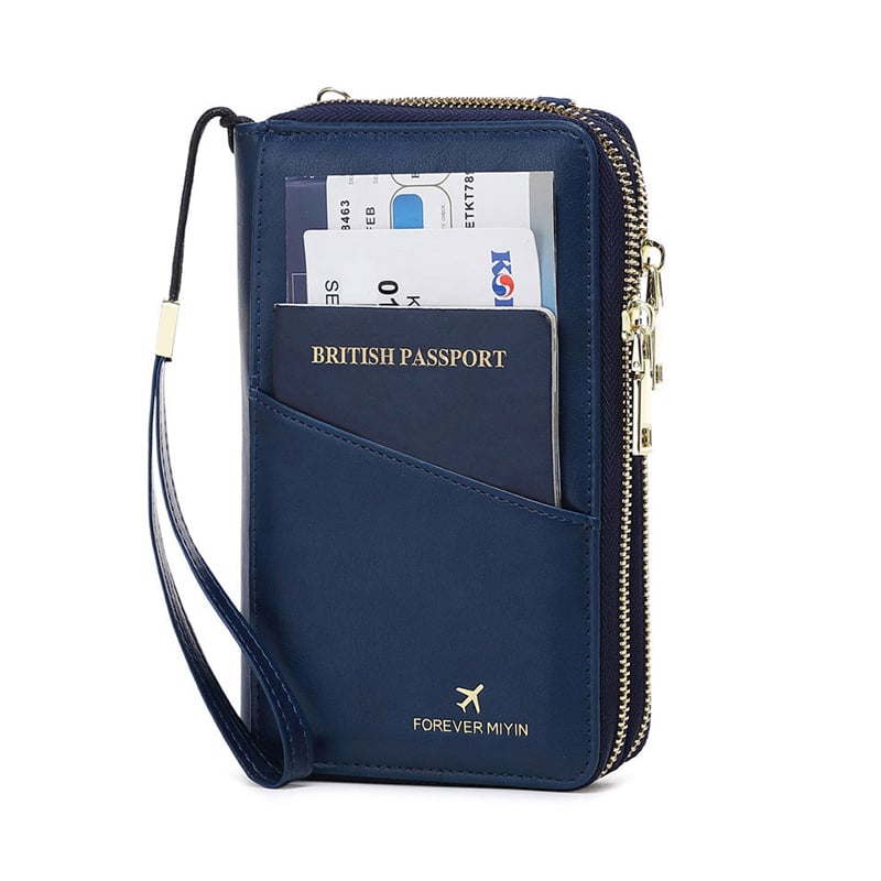 RFID-Blocking Crossbody Strap Passport Holder