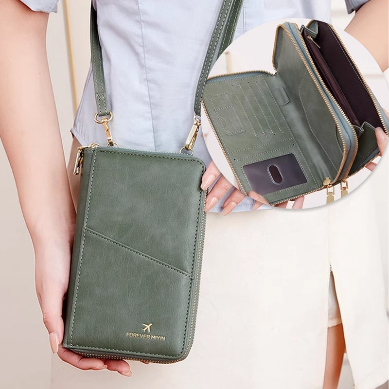 RFID-Blocking Crossbody Strap Passport Holder