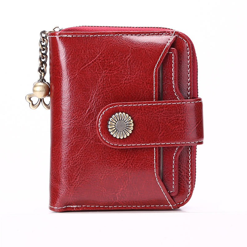Women RFID Blocking Short Compact Bifold Wallet Mini Purse