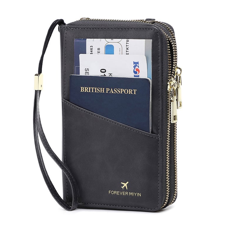RFID-Blocking Crossbody Strap Passport Holder