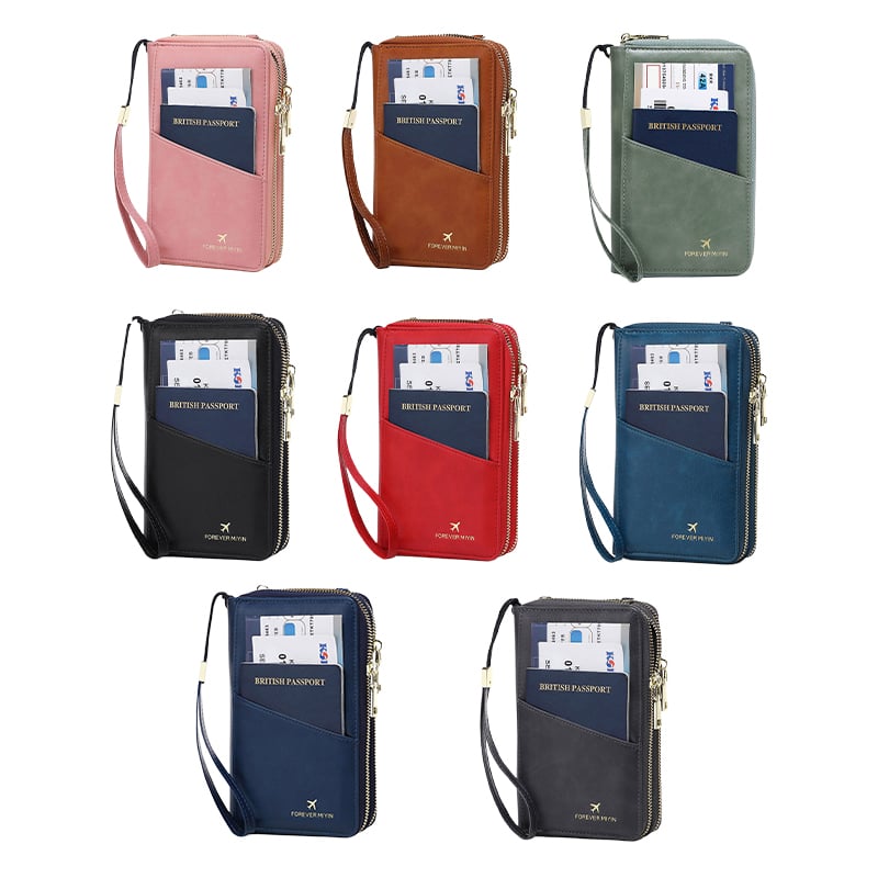 RFID-Blocking Crossbody Strap Passport Holder