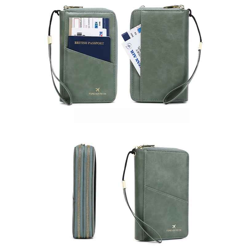 RFID-Blocking Crossbody Strap Passport Holder