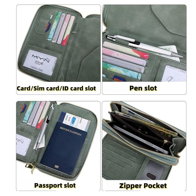 RFID-Blocking Crossbody Strap Passport Holder