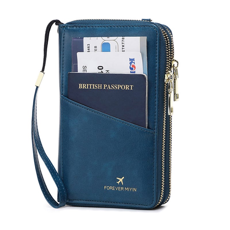 RFID-Blocking Crossbody Strap Passport Holder