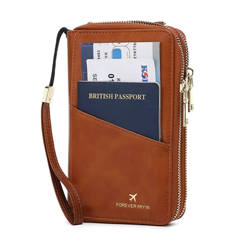 RFID-Blocking Crossbody Strap Passport Holder
