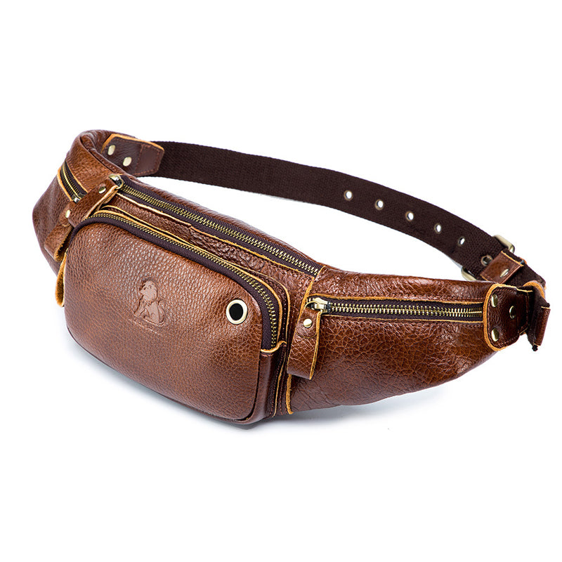 Retro Multi-Pocket Multifunctional Sling Bag Waist Bag