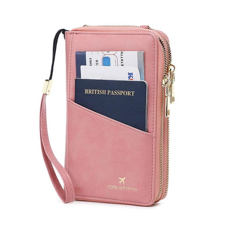 RFID-Blocking Crossbody Strap Passport Holder