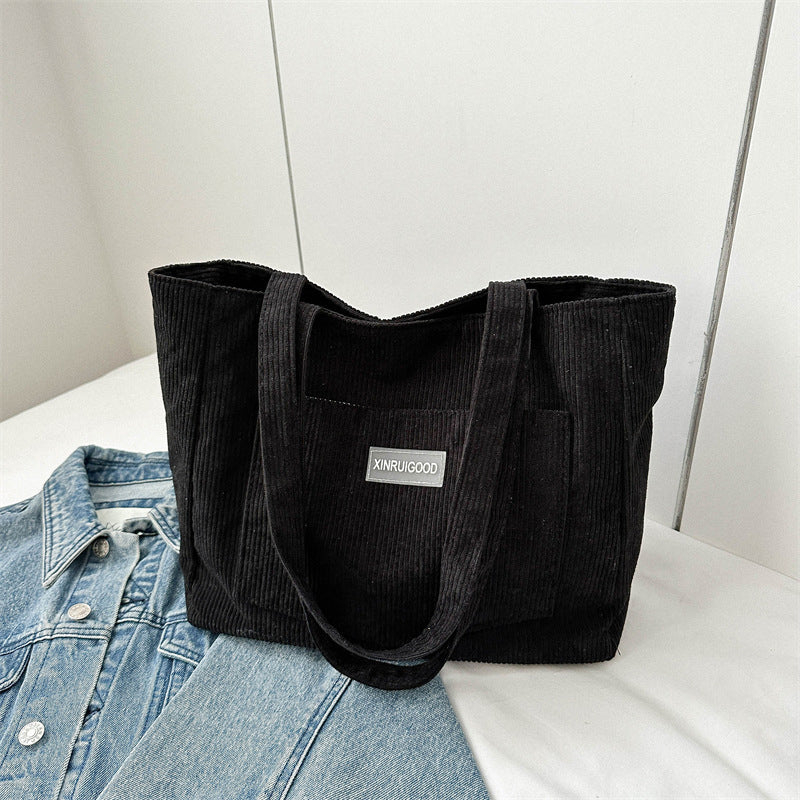 Corduroy Large Capacity Tote Bag