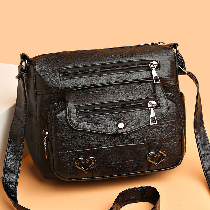 Women's Multi-Pocket Soft Leather Crossbody Bag