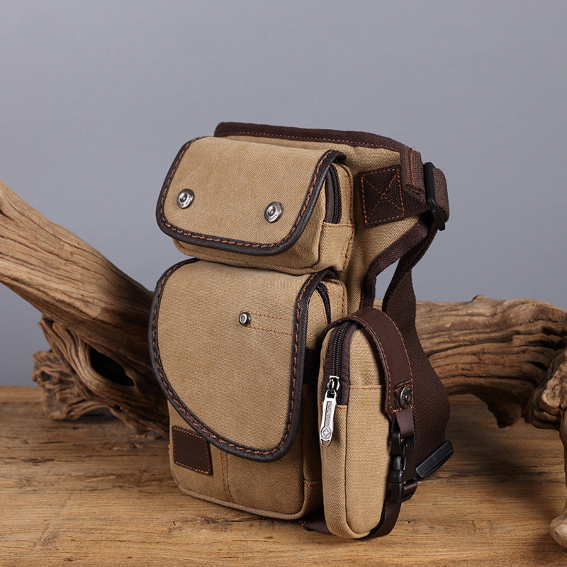 Leg Bag For Men Durable Vertical Outdoor Sports Canvas Bag