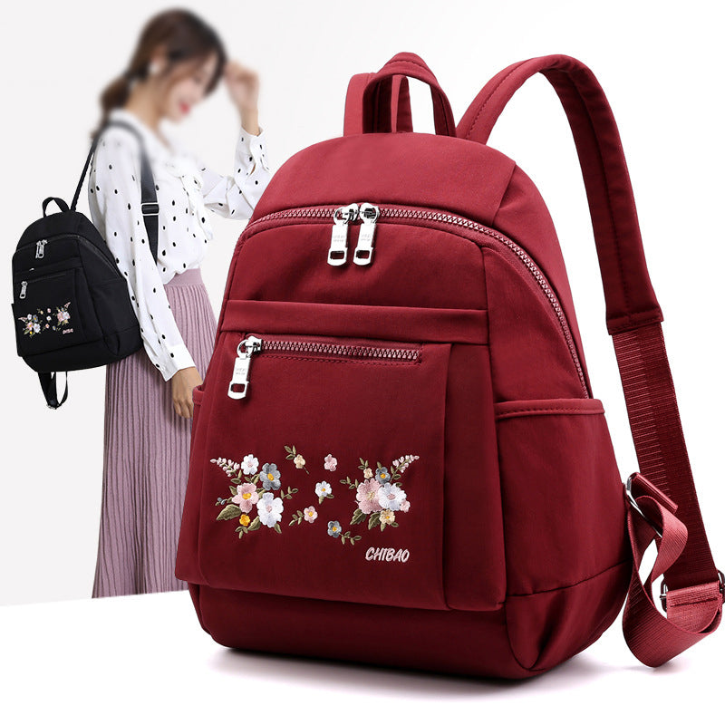 Schoolgirls' Embroidered Backpack