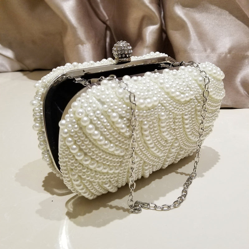 Evening Clutch Purse Wedding Beaded Pearl Clutch Bag Bridal Handbags