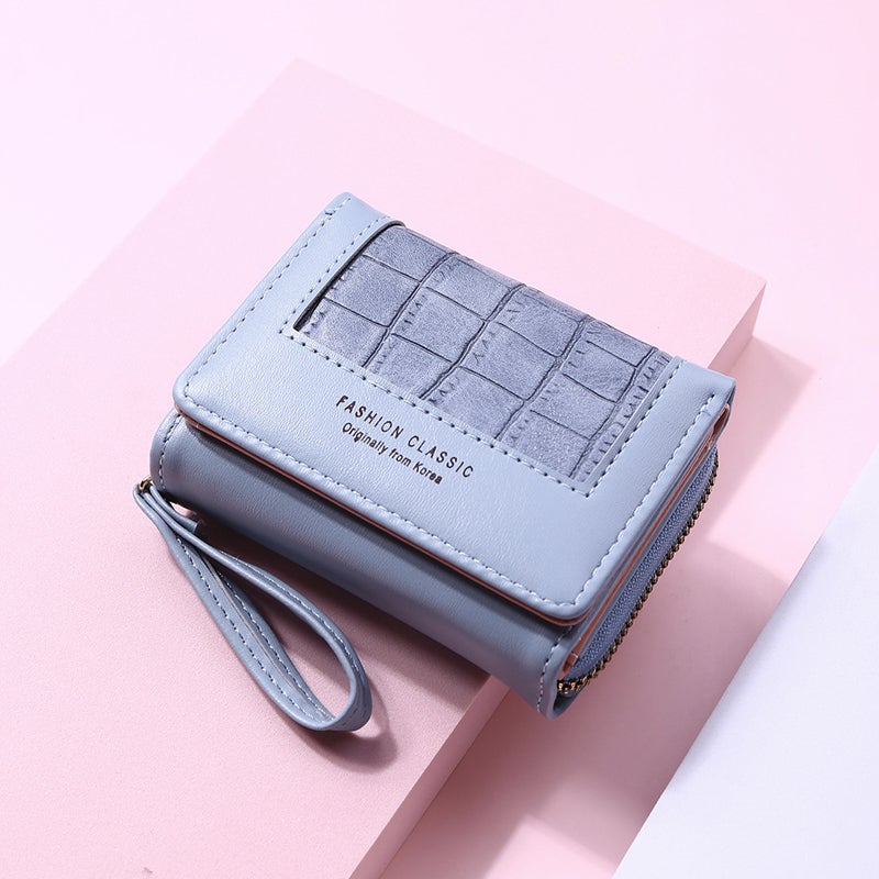 Large Capacity Multi-card Zipper Tri-fold Coin Purse