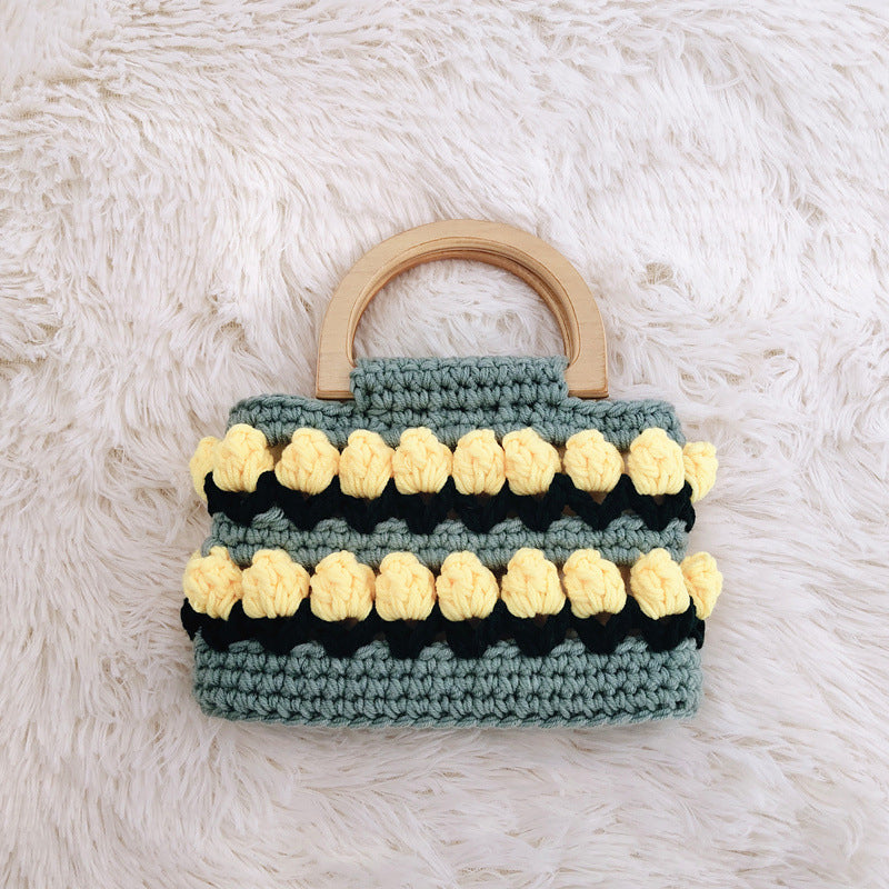 High Quality Woven Crochet Bucket Bag