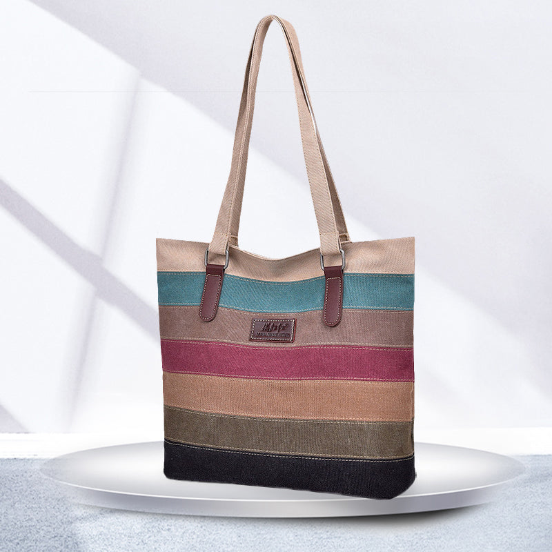 Contrast Stripe Tote Bag