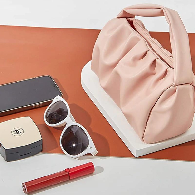 Women Soft Top Handle Clutch Bag, Dumpling  Pouch Handbag Hobo Bag