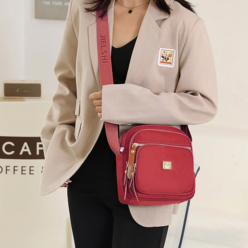 Women's Multi Pocket Nylon Shoulder Bag