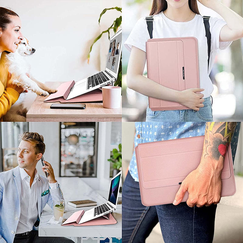 Laptop Sleeve Case Leather Case with Adjustable Stand
