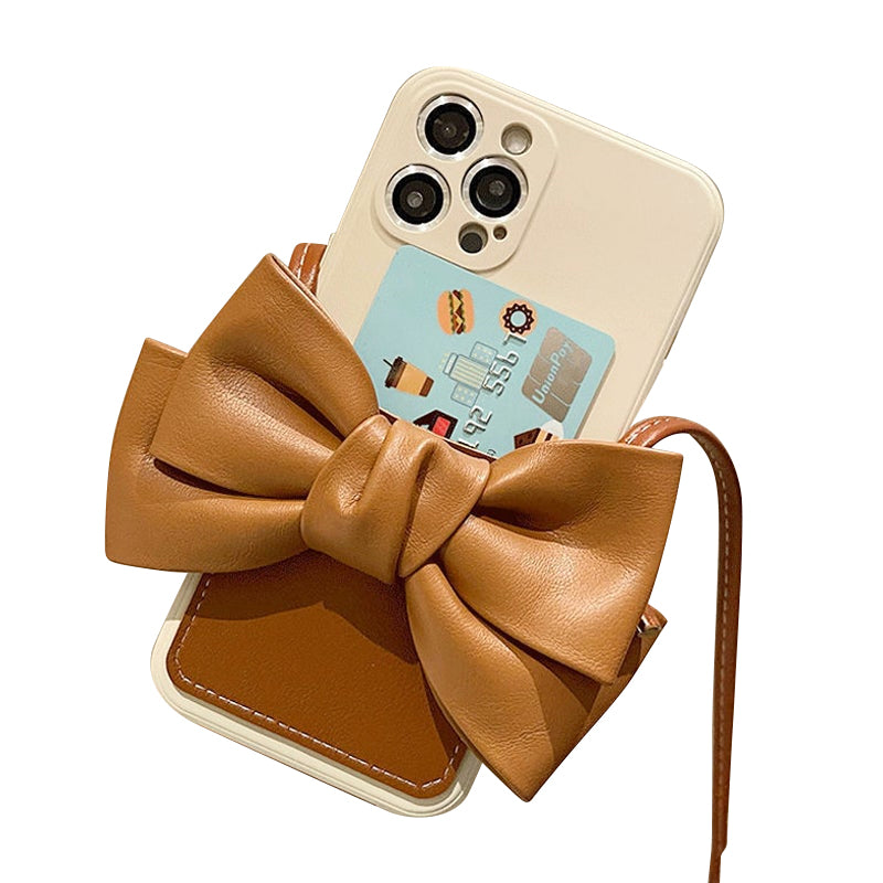 Leather bowknot case for iPhone