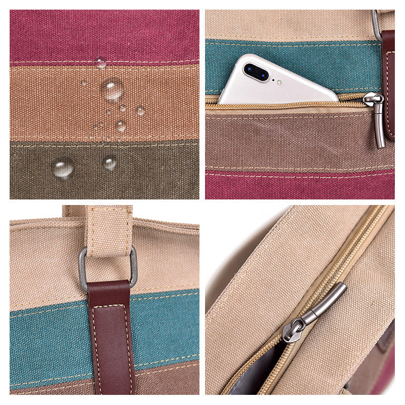 Contrast Stripe Tote Bag
