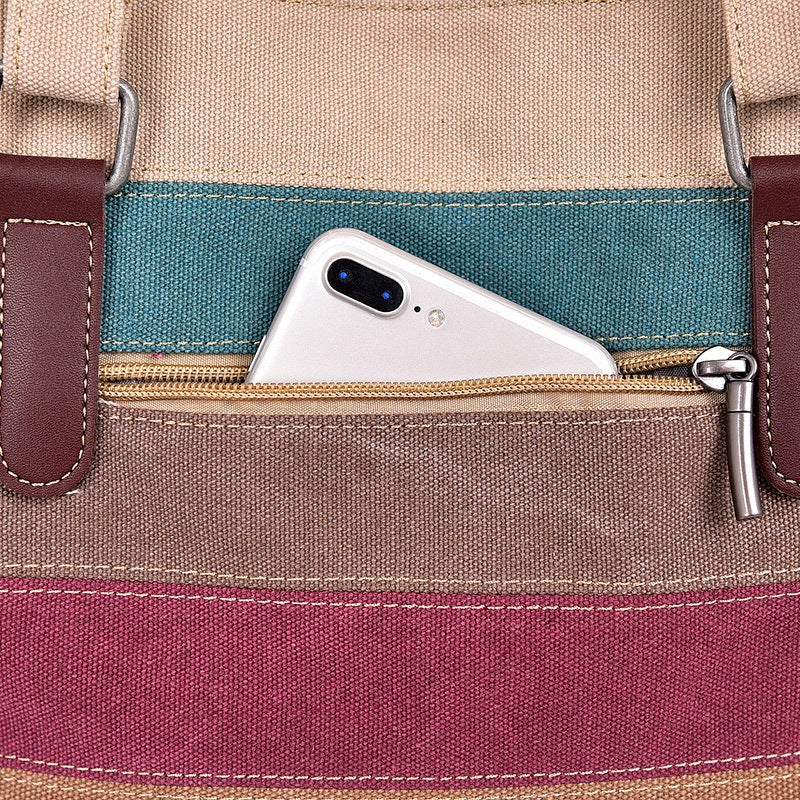 Contrast Stripe Tote Bag