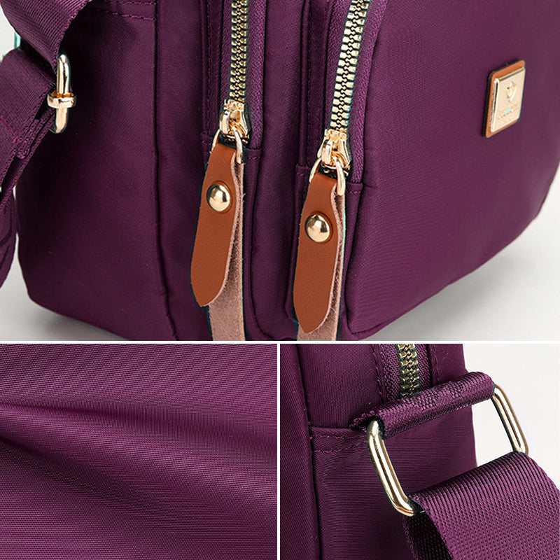 Women's Multi Pocket Nylon Shoulder Bag