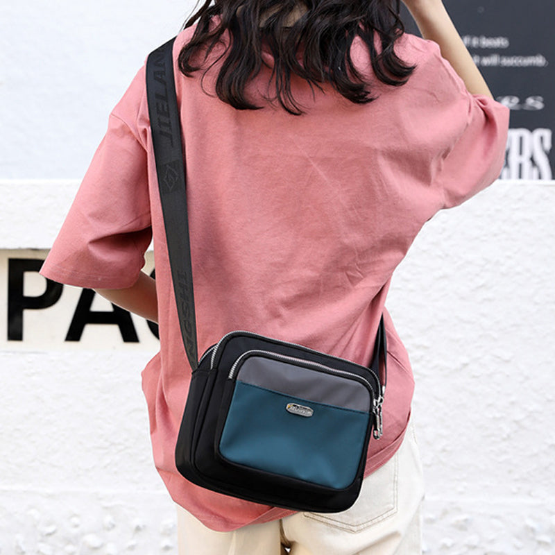 Women's Contrast Nylon Messenger Bag