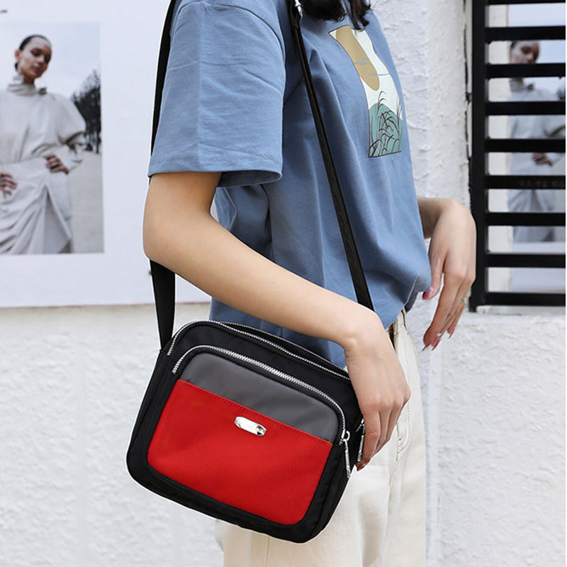 Women's Contrast Nylon Messenger Bag