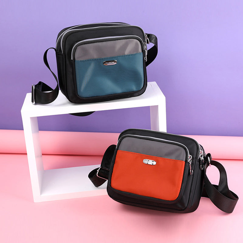 Women's Contrast Nylon Messenger Bag