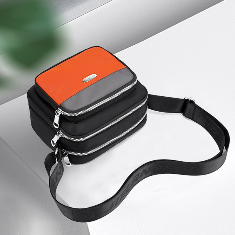 Women's Contrast Nylon Messenger Bag