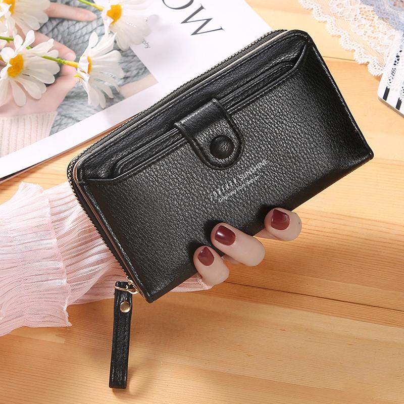 New Solid Color Ladies Wristband Clutch Wallet