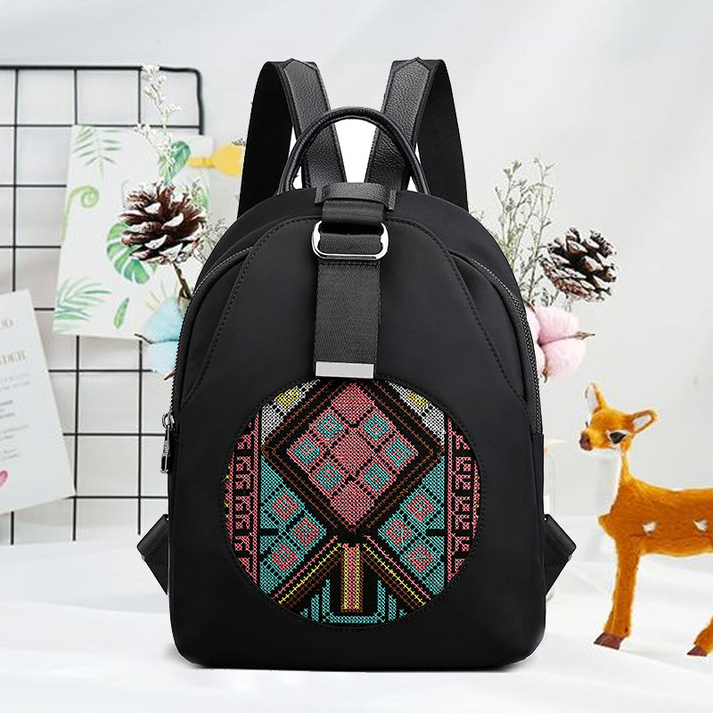 Nylon Embroidered Backpack