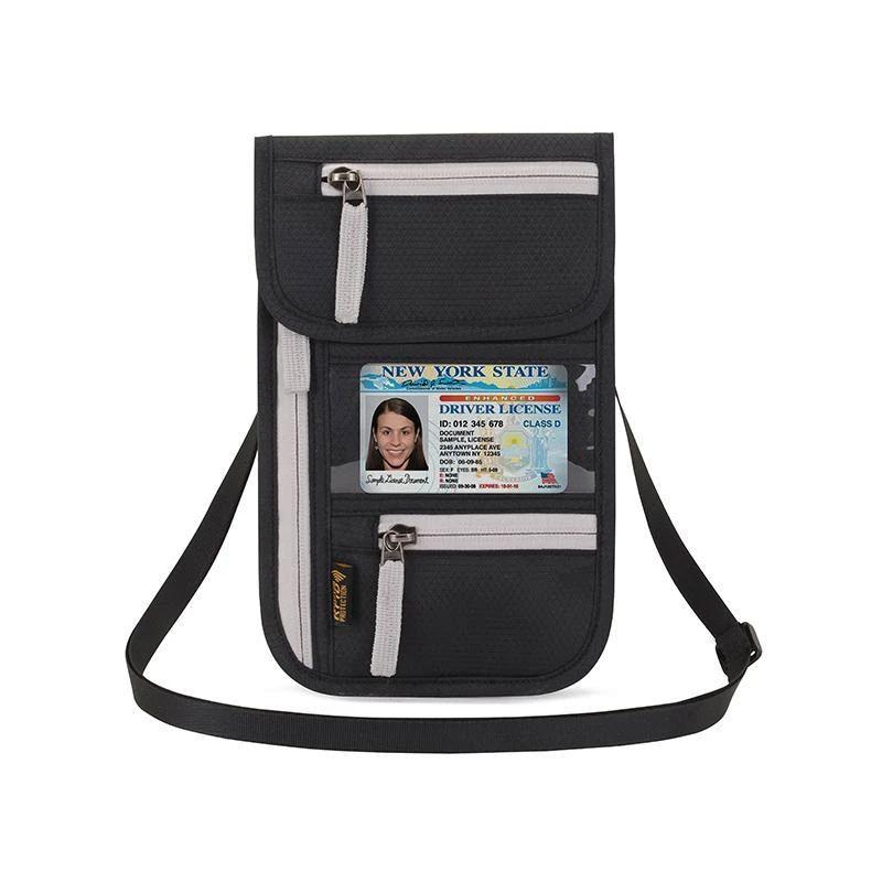 RFID Blocking Travel Neck Pouch Wallet, Passport Holder /Document Organizer/Phone Bag