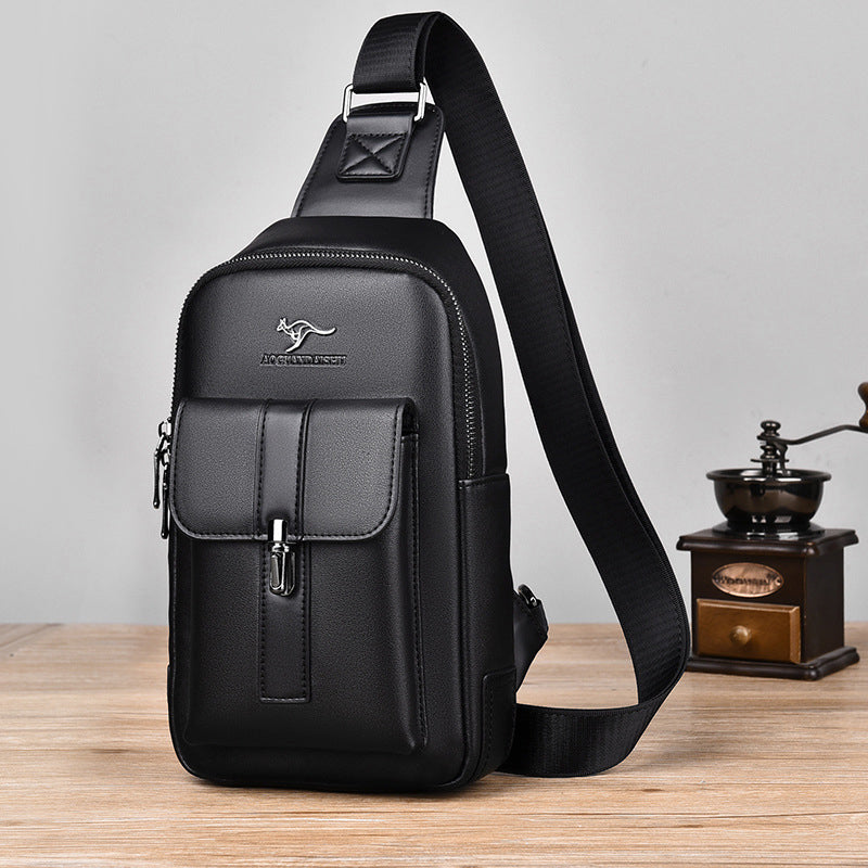 Sling Bag for Men Vintage Waterproof Leather Business Crossbody Bag