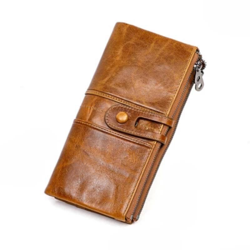 Genuine Leather Clutch Long Money Coin Purse