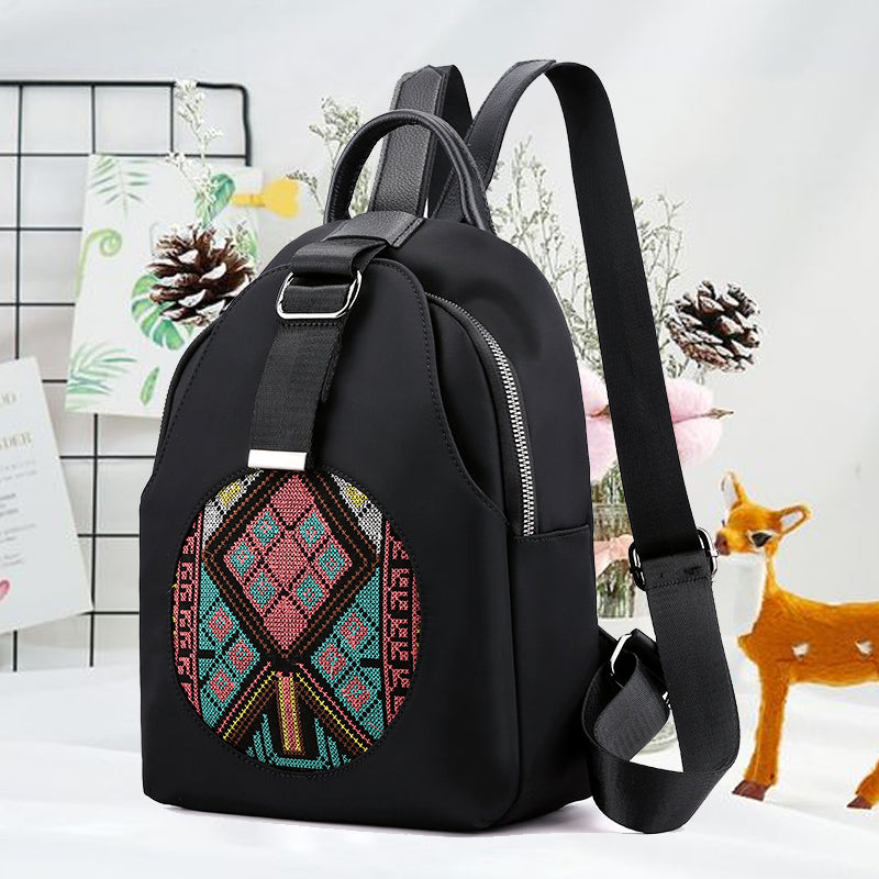 Nylon Embroidered Backpack