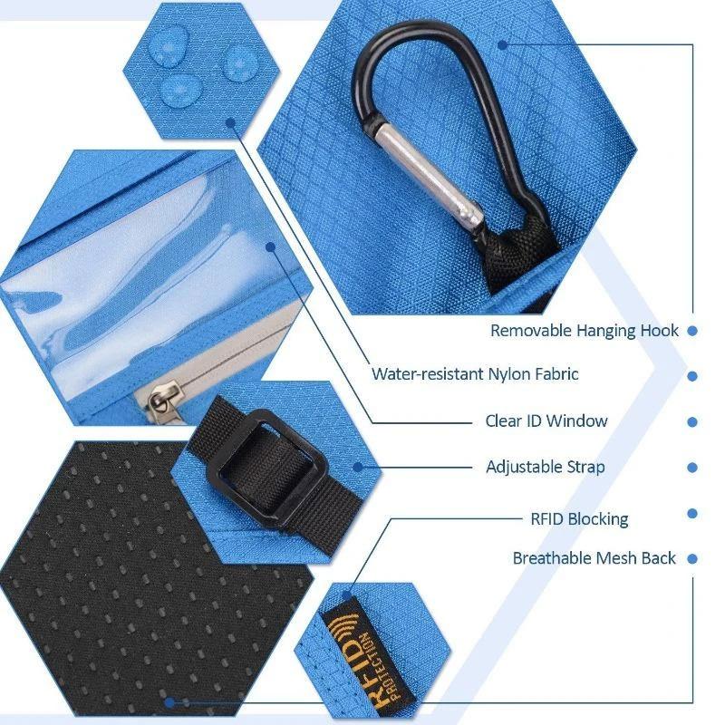 RFID Blocking Travel Neck Pouch Wallet, Passport Holder /Document Organizer/Phone Bag