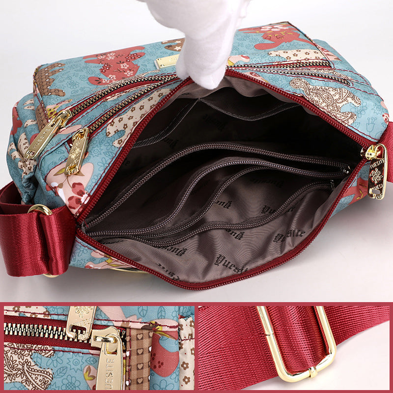 Women's Waterproof Oxford Animals/Flora Pattarn Shoulder Bag