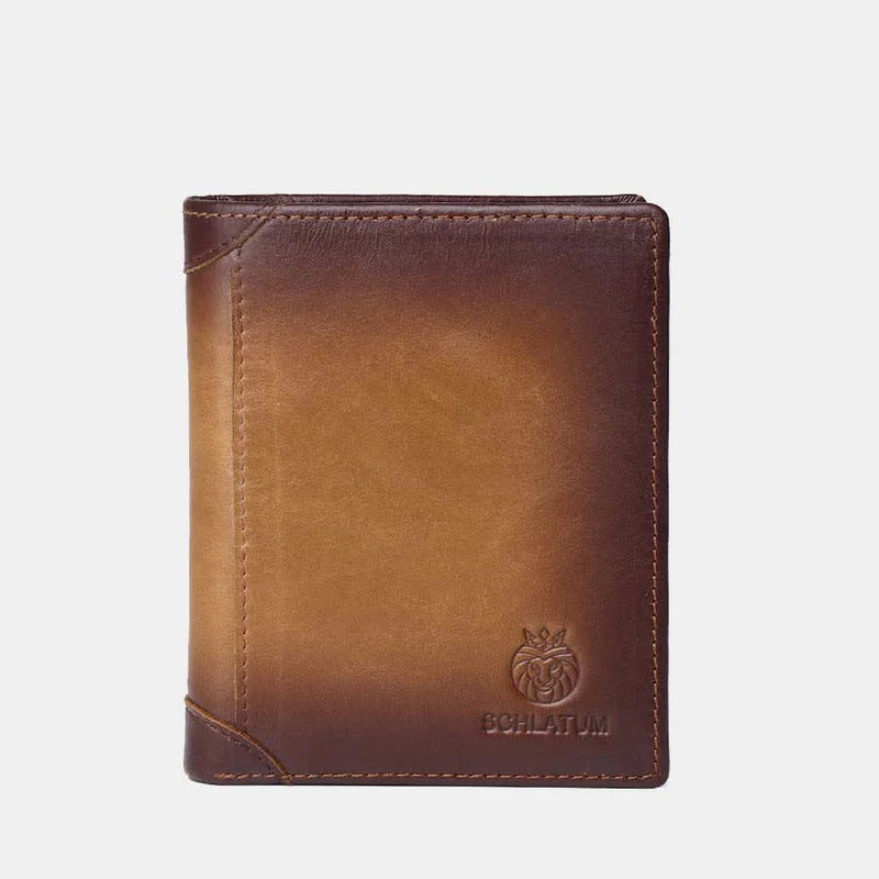 Men's Leather Bifold Wallet with Anti-theft RFID Blocking