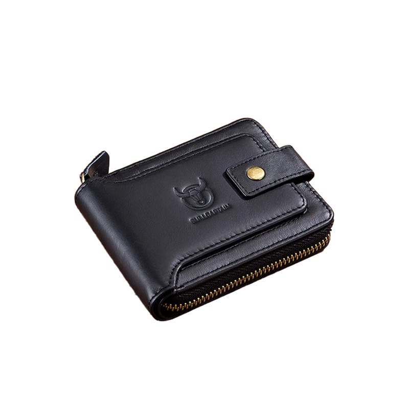 Men's RFID Genuine Leather Multifunctional Short Wallet