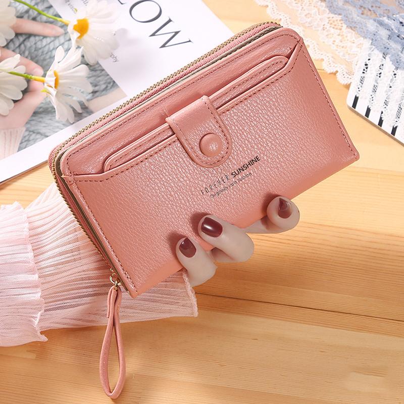 New Solid Color Ladies Wristband Clutch Wallet