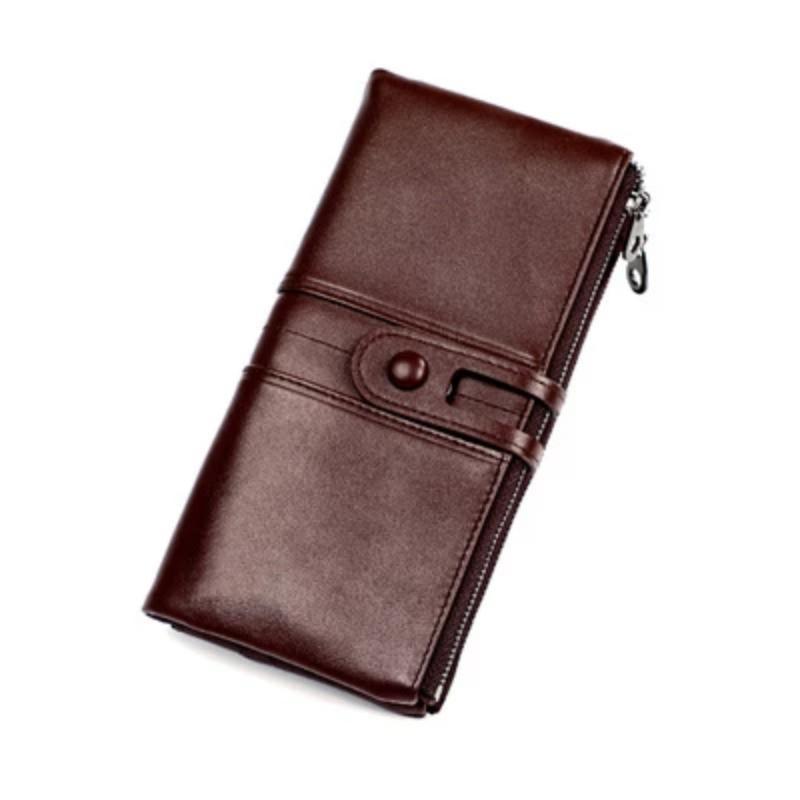 Genuine Leather Clutch Long Money Coin Purse